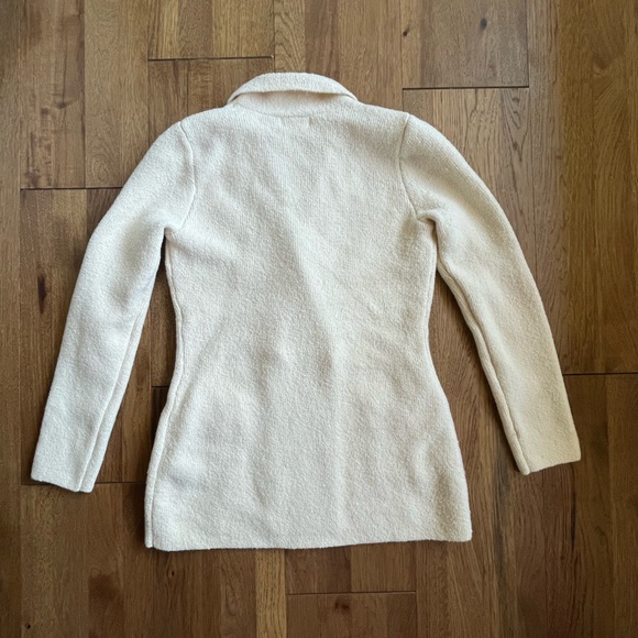 NWT Express Double Breasted Sweater‎ Blazer Cream Rhinestone Women's Sz M Glam - Picture 2 of 10